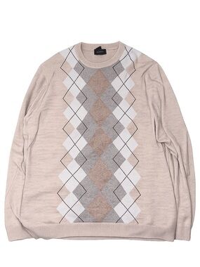 Dockers Beige Argyle Crewneck Sweater